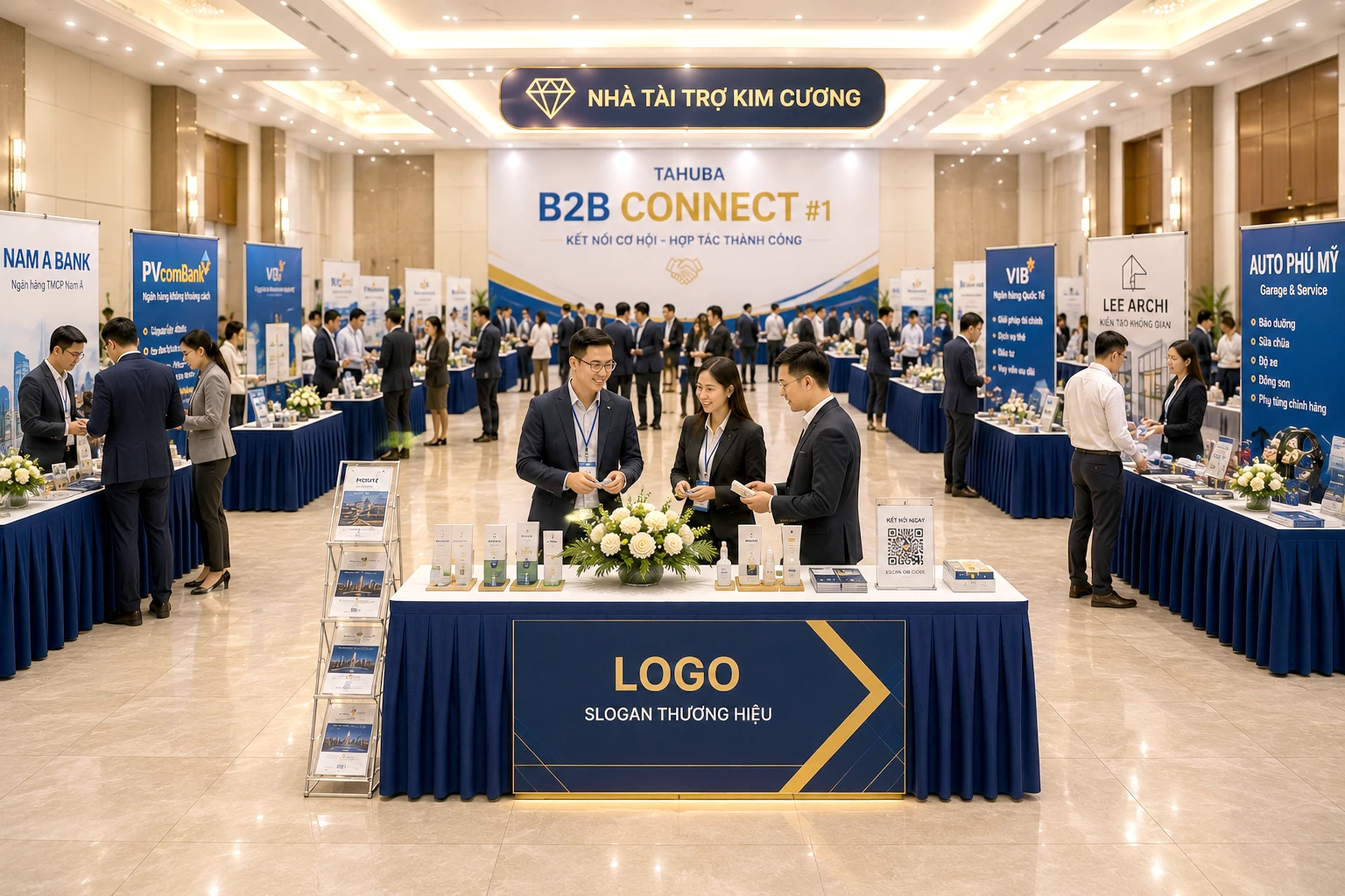 Ban Tổ chức tối ưu kh&ocirc;ng gian trưng b&agrave;y để Doanh nghiệp thuận tiện giới thiệu với c&aacute;c đối t&aacute;c