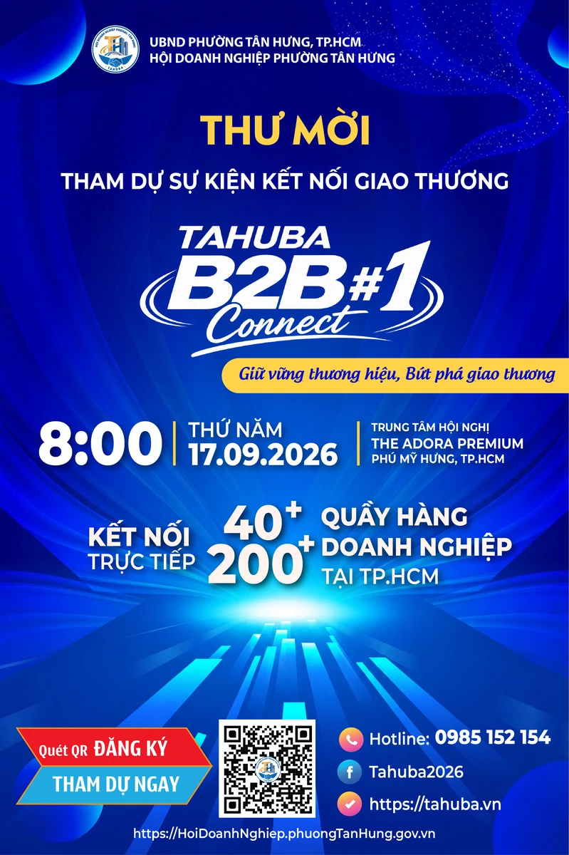 Thư mời tham dự Sự kiện Kết nối - Giao thương TAHUBA B2B Connect #01