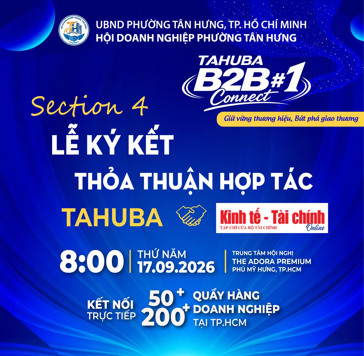 TAHUBA và Tạp chí Kinh tế - Tài chính ký kết Quy chế hợp tác tại TAHUBA B2B Connect #01: Tăng cường truyền thông, kết nối và hỗ trợ doanh nghiệp