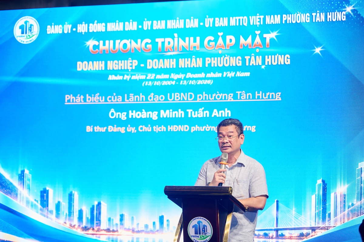 Toàn văn phát biểu của Bí thư Đảng ủy phường Tân Hưng tại buổi Gặp mặt Doanh nghiệp, Doanh nhân phường Tân Hưng năm 2026